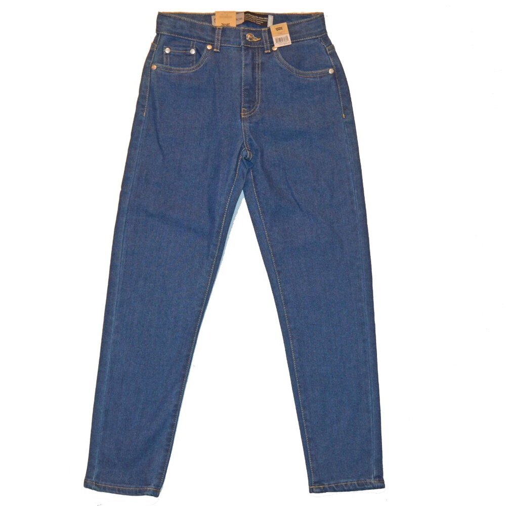 Levi's NWT Girls Indigo Stone Wash Silvertab High Rise Mini Mom Jeans 10